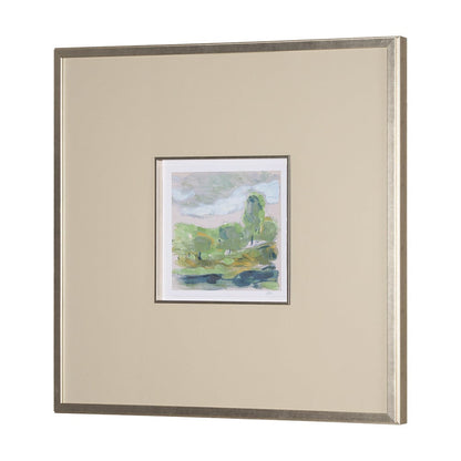 Mercana - Vibrant View IV by Mercana Studio a Hand Embelished Textured Framed Art Print Matted under Glass - 15431 view 2