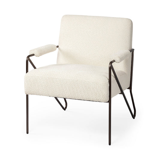 Mercana - Vicunya Cream Fabric W/Gun Metal Gray Metal Frame Accent Chair - 69136 view 1