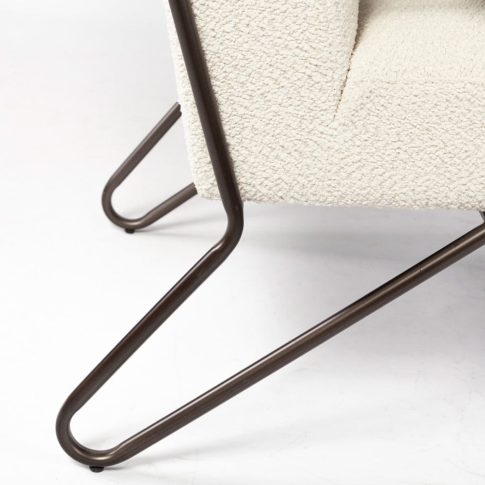 Mercana - Vicunya Cream Fabric W/Gun Metal Gray Metal Frame Accent Chair - 69136 view 5