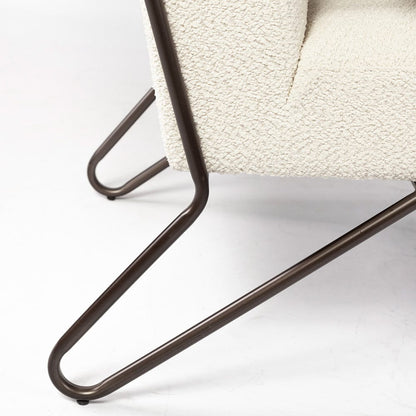 Mercana - Vicunya Cream Fabric W/Gun Metal Gray Metal Frame Accent Chair - 69136 view 5