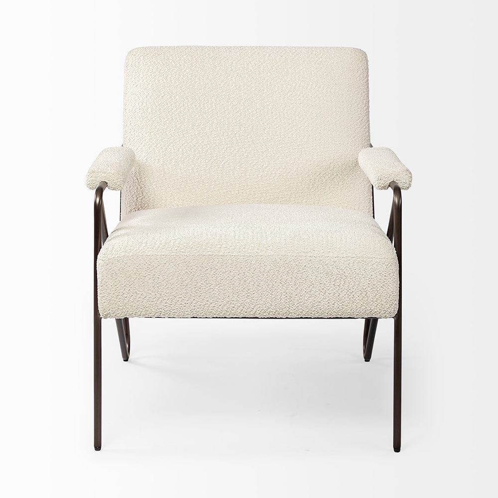 Mercana - Vicunya Cream Fabric W/Gun Metal Gray Metal Frame Accent Chair - 69136 view 6