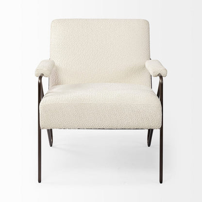 Mercana - Vicunya Cream Fabric W/Gun Metal Gray Metal Frame Accent Chair - 69136 view 6