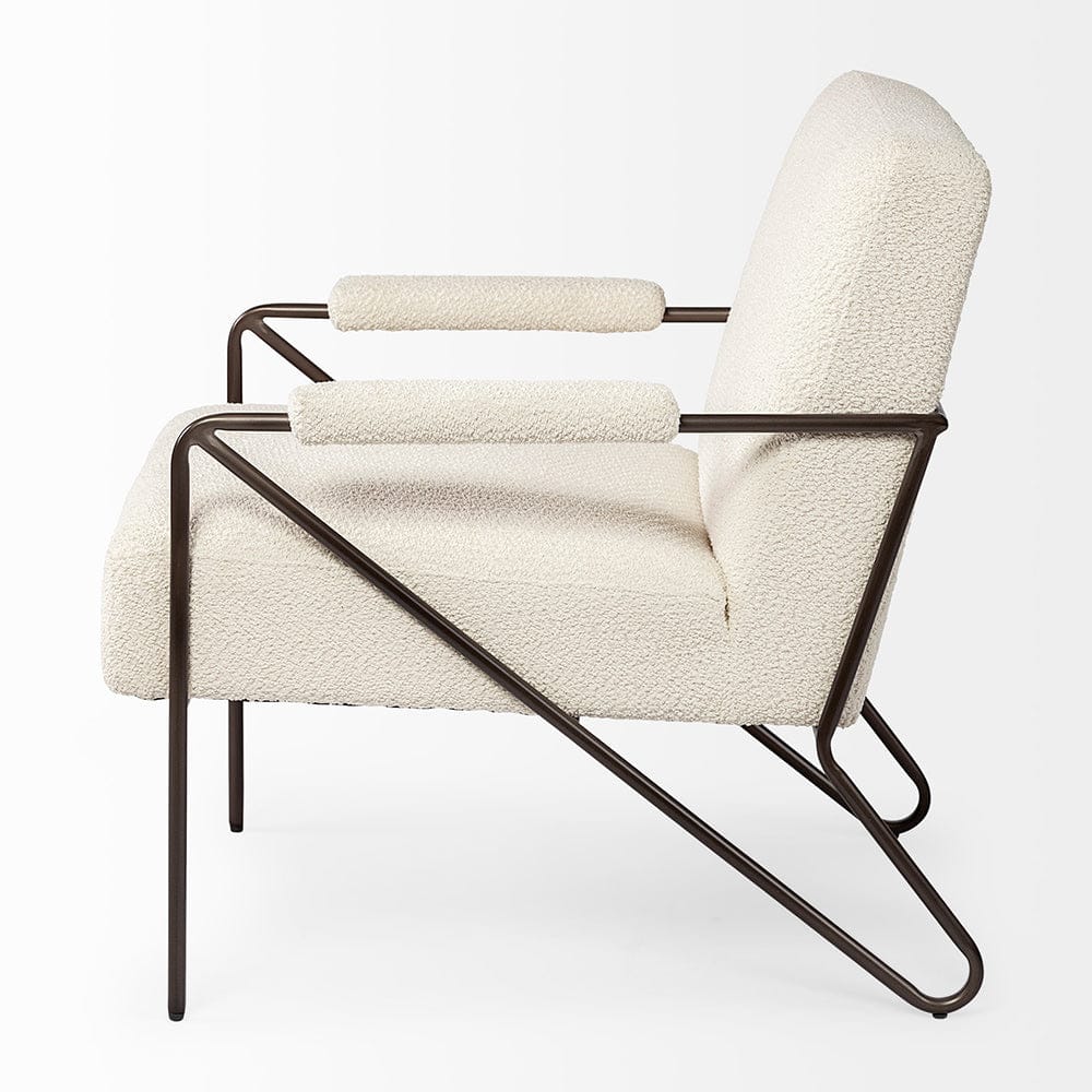 Mercana - Vicunya Cream Fabric W/Gun Metal Gray Metal Frame Accent Chair - 69136 view 7