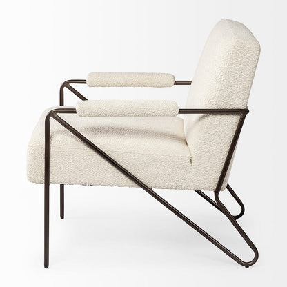 Mercana - Vicunya Cream Fabric W/Gun Metal Gray Metal Frame Accent Chair - 69136 view 7