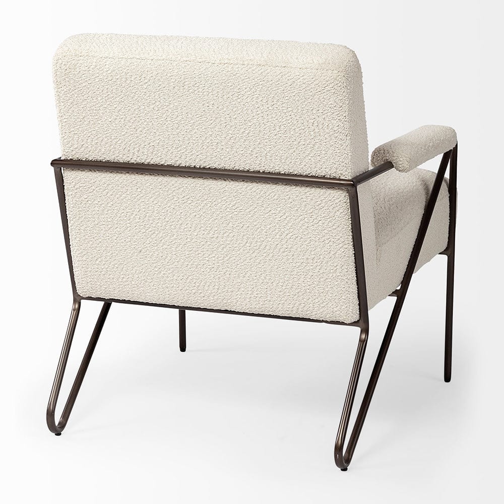 Mercana - Vicunya Cream Fabric W/Gun Metal Gray Metal Frame Accent Chair - 69136 view 9