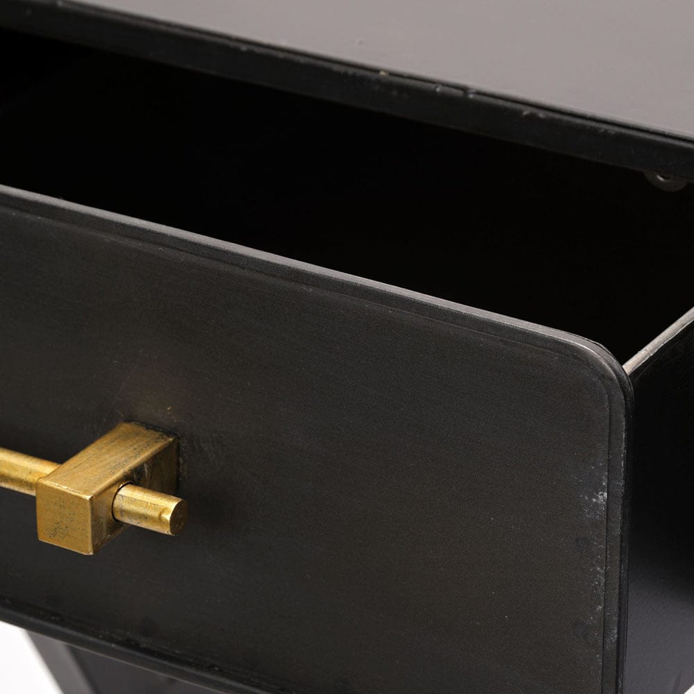 Mercana - Vince 51L x 18W Black Metal W/Gold Accents 3 Drawer Office Desk - 68443 view 7