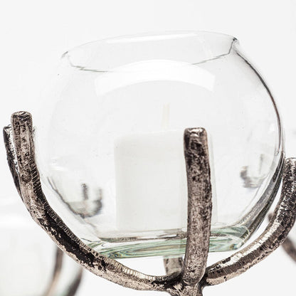Mercana - Vine I Distressed Silver Metal Creeper Five Candle Table Candle Holder - 68415 view 4