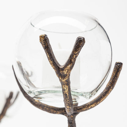 Mercana - Vine II Distressed Gold Metal Creeper Five Candle Table Candle Holder - 68416 view 4