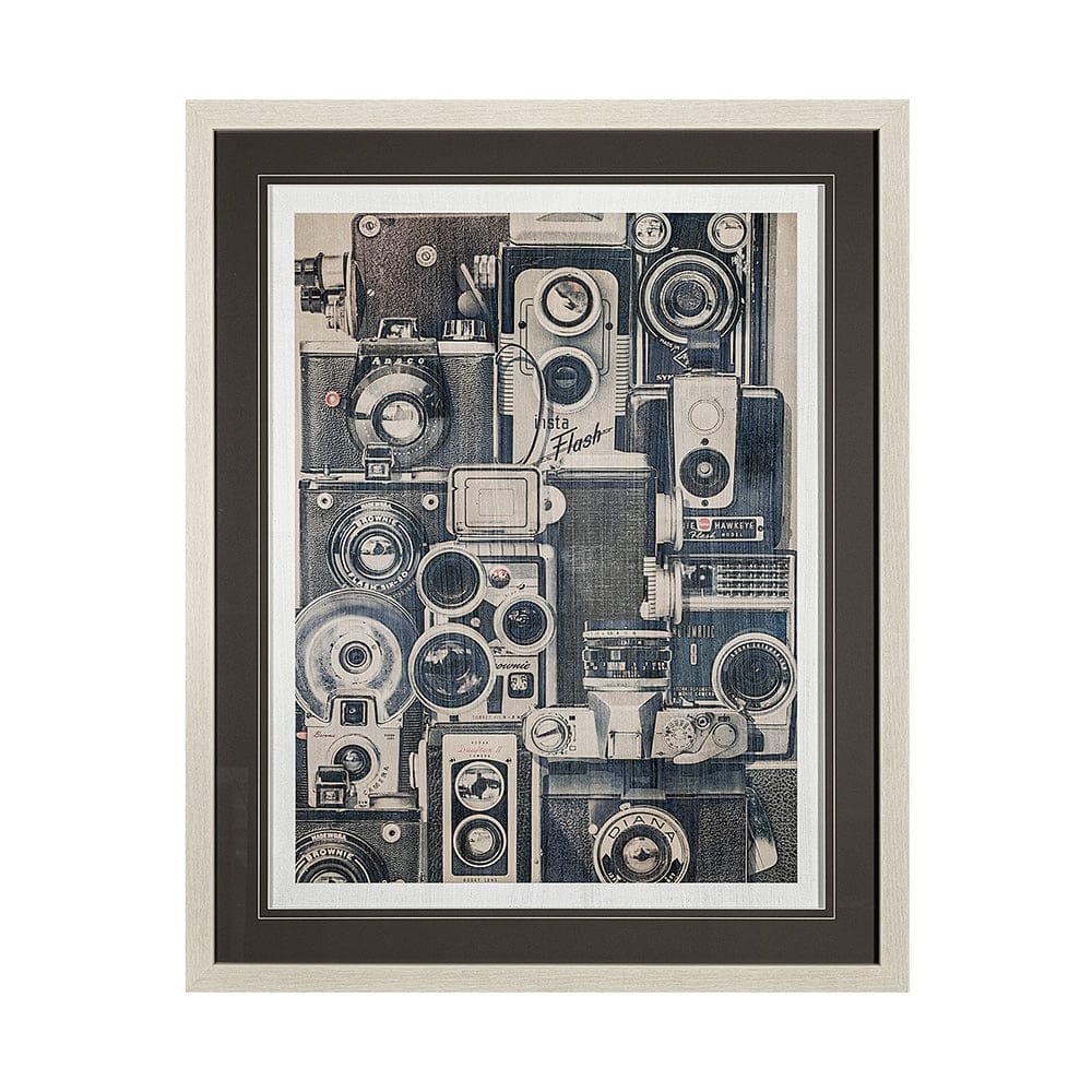Mercana - Vintage Cameras by Thomas Brown a Hand Embellished Textured Framed Art Print Matted under Glass - 13372 view 1