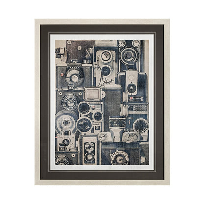 Mercana - Vintage Cameras by Thomas Brown a Hand Embellished Textured Framed Art Print Matted under Glass - 13372 view 1