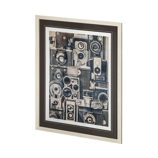 Mercana - Vintage Cameras by Thomas Brown a Hand Embellished Textured Framed Art Print Matted under Glass - 13372 view 2