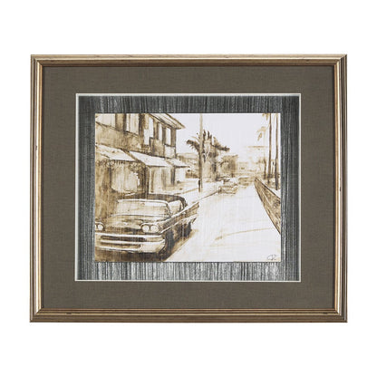 Mercana - Vintage Car Picture I by Mercana Studio Hand Embellished Textured Framed Art Print Matted under Glas - 14709 view 1