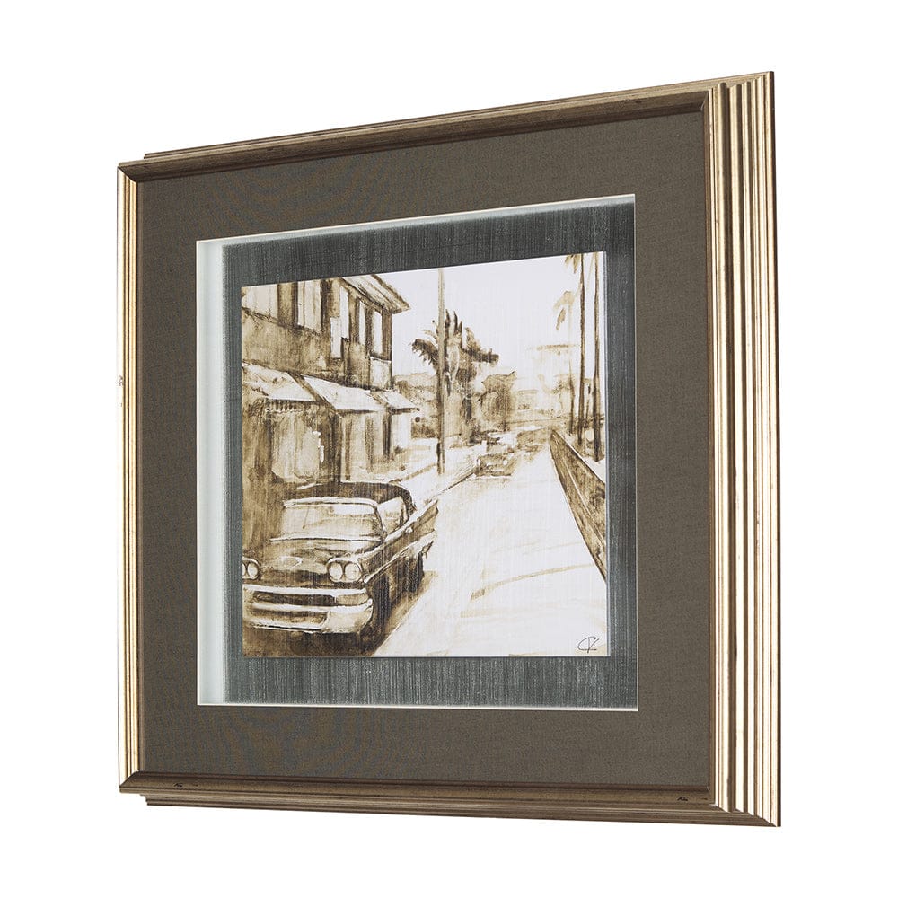 Mercana - Vintage Car Picture I by Mercana Studio Hand Embellished Textured Framed Art Print Matted under Glas - 14709 view 2