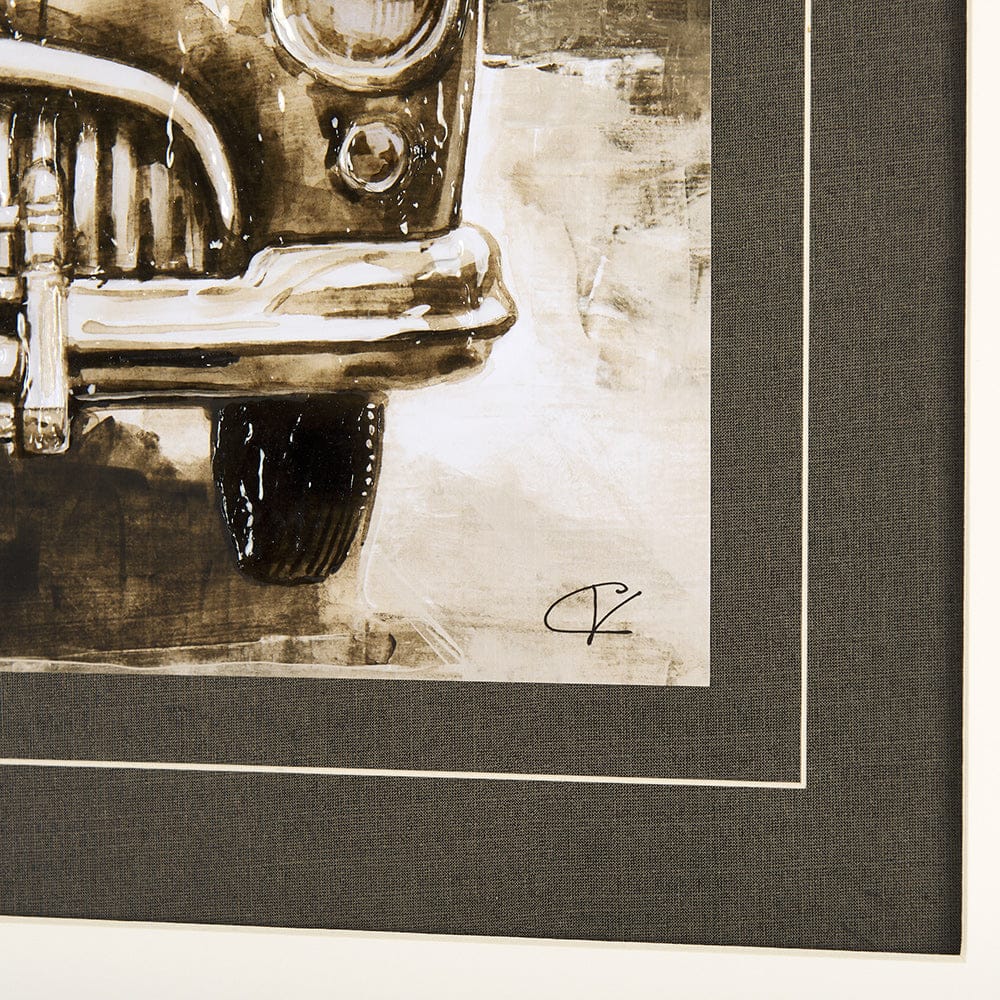 Mercana - Vintage Car Picture III by Mercana Studio Hand Embellished Framed Art Print Matted under Glass - 14707 view 6