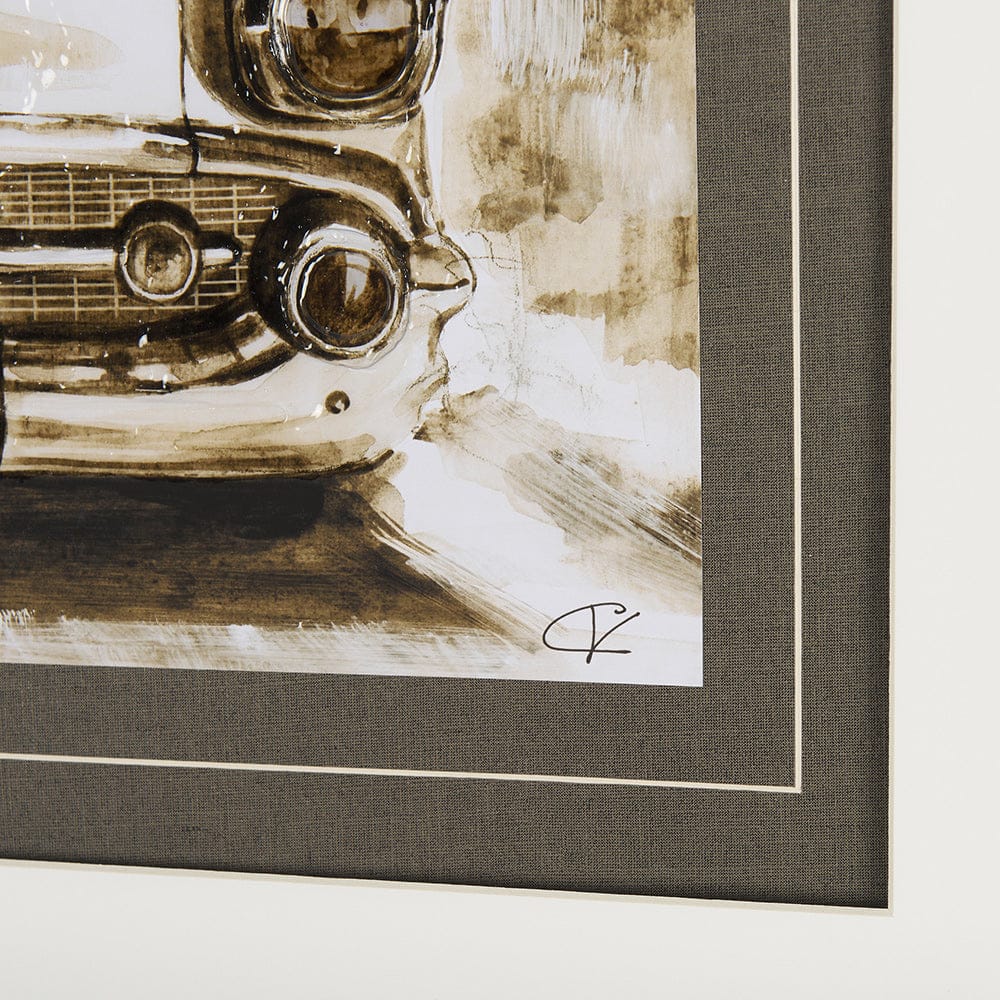 Mercana - Vintage Car Picture IV by Mercana Studio Hand Embellished Framed Art Print Matted under Glass - 14708 view 6