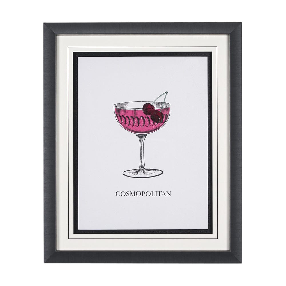 Mercana - Vintage Cocktails-Cosmo by Gwen Aspell Hand Embellished Textured Framed Art Print Matted under Glass - 15303 view 1
