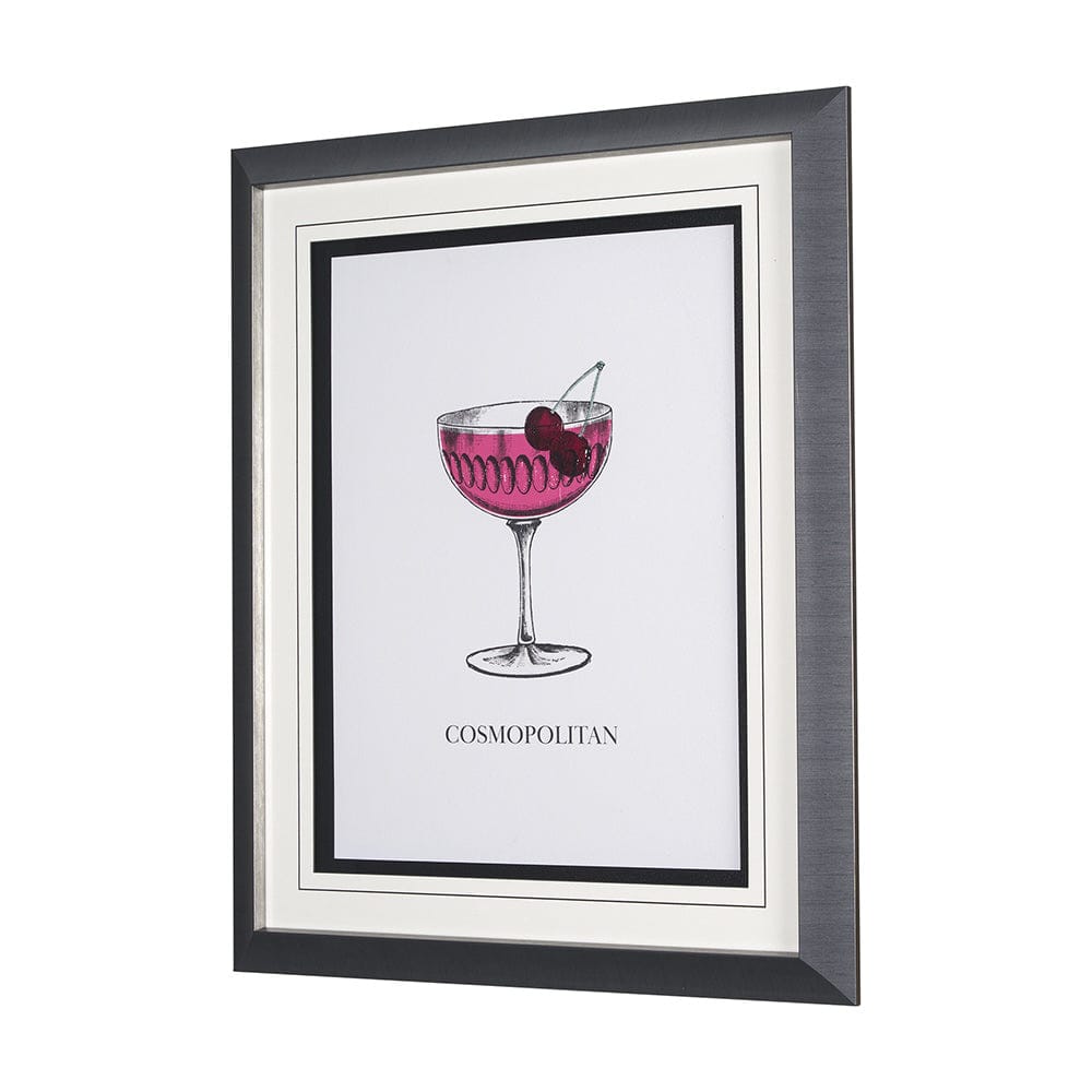 Mercana - Vintage Cocktails-Cosmo by Gwen Aspell Hand Embellished Textured Framed Art Print Matted under Glass - 15303 view 2