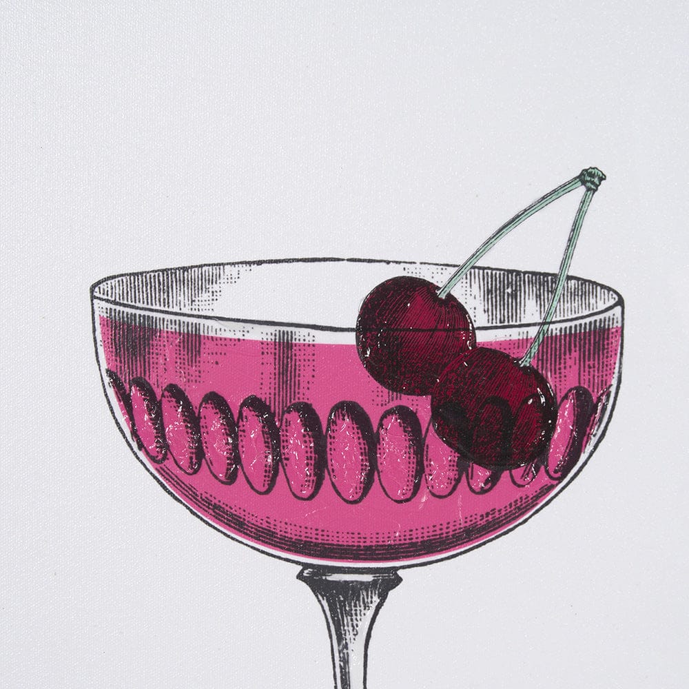 Mercana - Vintage Cocktails-Cosmo by Gwen Aspell Hand Embellished Textured Framed Art Print Matted under Glass - 15303 view 7