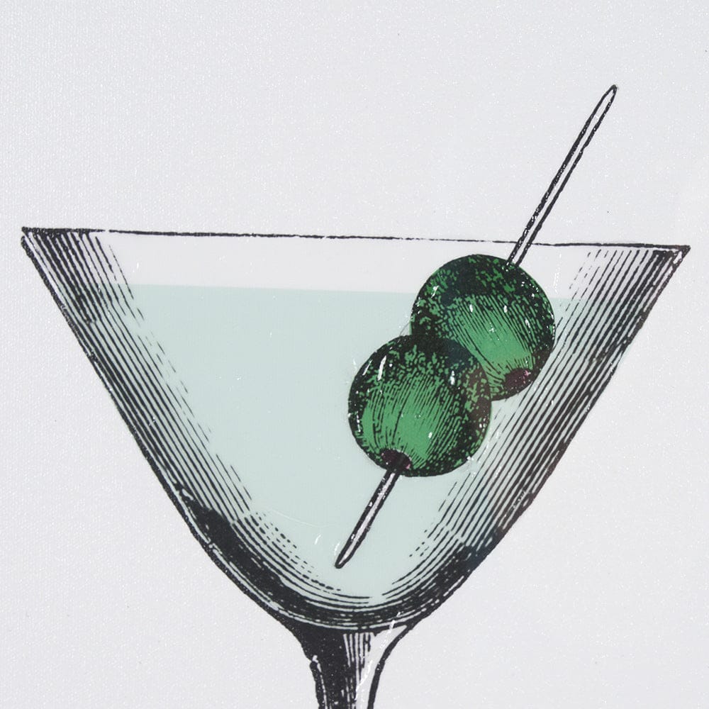Mercana - Vintage Cocktails-Martini by Gwen Aspell Hand Embellished Framed Art Print Matted under Glass - 15304 view 7