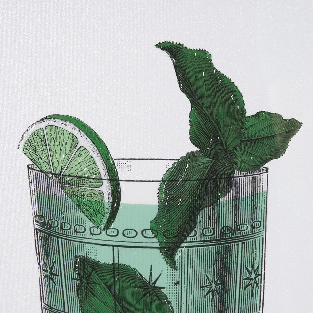 Mercana - Vintage Cocktails-Mojito by Gwen Aspell Hand Embelished Textured Framed Art Print Matted under Glass - 15305 view 7