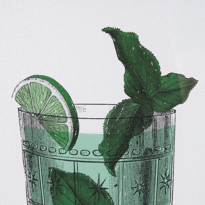 Mercana - Vintage Cocktails-Mojito by Gwen Aspell Hand Embelished Textured Framed Art Print Matted under Glass - 15305 view 7