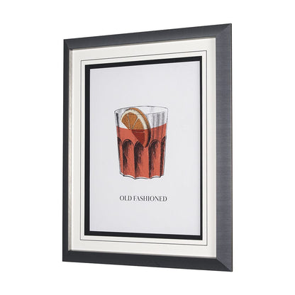 Mercana - Vintage Cocktails-Old Fashion by Gwen Aspell Hand Embellished Framed Art Print Matted under Glass - 15306 view 2