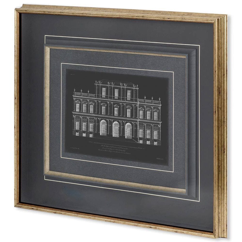 Mercana - Vintage Facade Blueprint I by H. Hulsburgh a Framed Art Print Matted under Glass - 10526 view 1