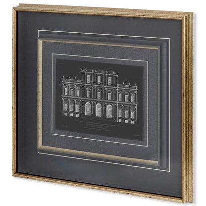 Mercana - Vintage Facade Blueprint I by H. Hulsburgh a Framed Art Print Matted under Glass - 10526 view 1