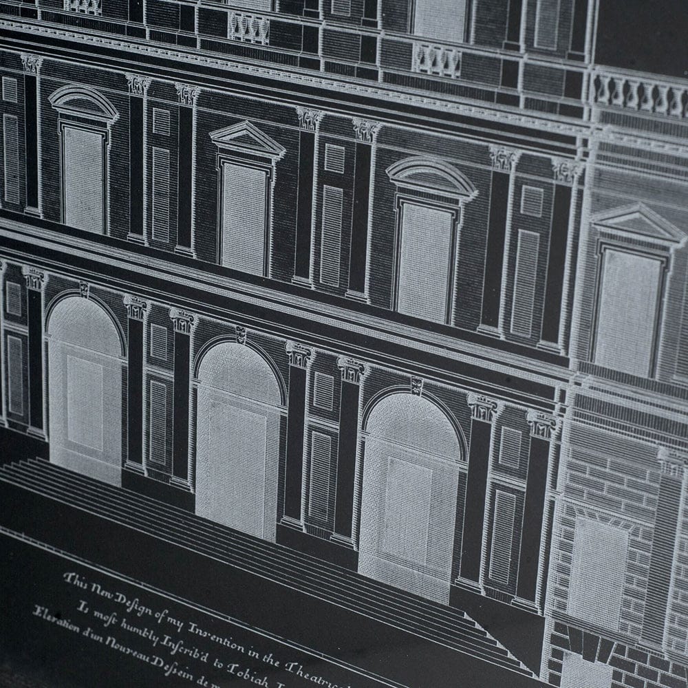 Mercana - Vintage Facade Blueprint I by H. Hulsburgh a Framed Art Print Matted under Glass - 10526 view 4