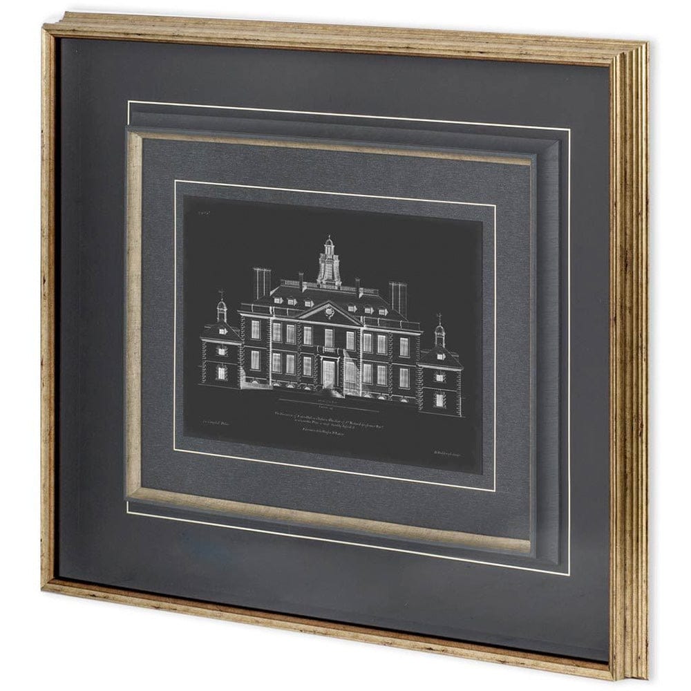Mercana - Vintage Facade Blueprint III by H. Hulsburgh a Framed Art Print Matted under Glass - 10528 view 1