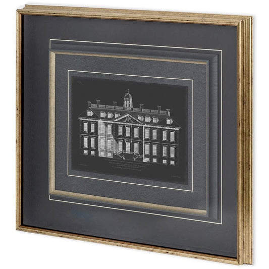 Mercana - Vintage Facade Blueprint IV by H. Hulsburgh a Framed Art Print Matted under Glass - 10529 view 1
