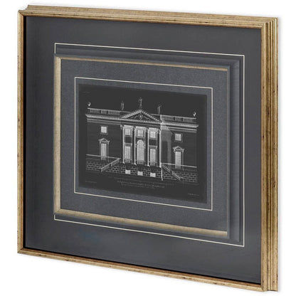 Mercana - Vintage Facade Blueprint V by H. Hulsburgh a Framed Art Print Matted under Glass - 10530 view 1