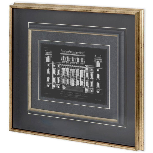 Mercana - Vintage Facade Blueprint VI by H. Hulsburgh a Framed Art Print Matted under Glass - 10531 view 1