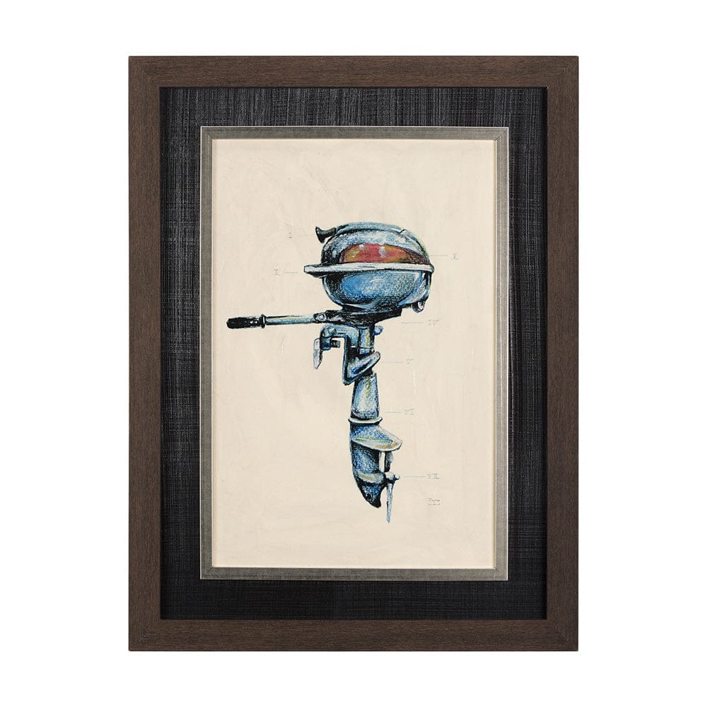 Mercana - Vintage Motor I by Mercana Studio a Hand Embellished Textured Framed Art Print - 14502 view 1