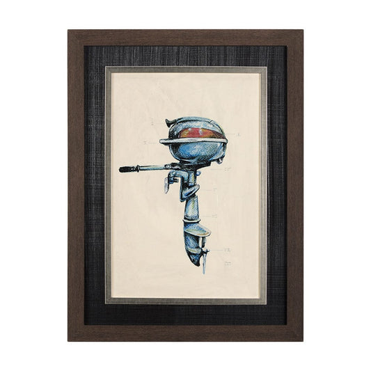 Mercana - Vintage Motor I by Mercana Studio a Hand Embellished Textured Framed Art Print - 14502 view 1