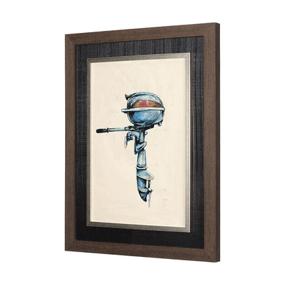 Mercana - Vintage Motor I by Mercana Studio a Hand Embellished Textured Framed Art Print - 14502 view 2