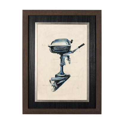 Mercana - Vintage Motor II by Mercana Studio a Hand Embellished Textured Framed Art Print - 14503 view 1