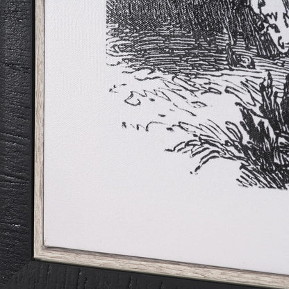 Mercana - Vintage Palm Tree Drawing V by Les Palmiers Histoire a Hand Embellished Textured Framed Canvas - 102682-FS view 5