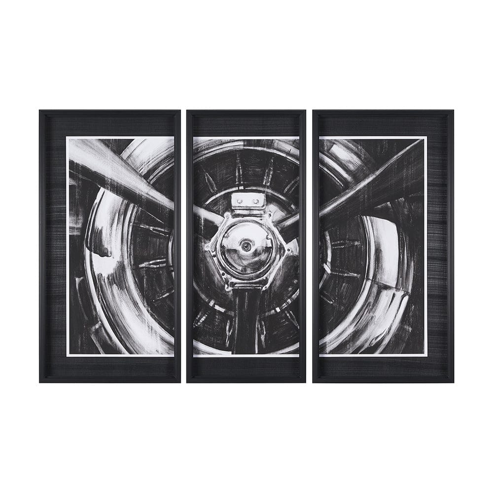 Mercana - Vintage Propeller I by Ethan Harper a Hand Embelished Textured Framed Art Print Matted under Glass - 10000 view 1