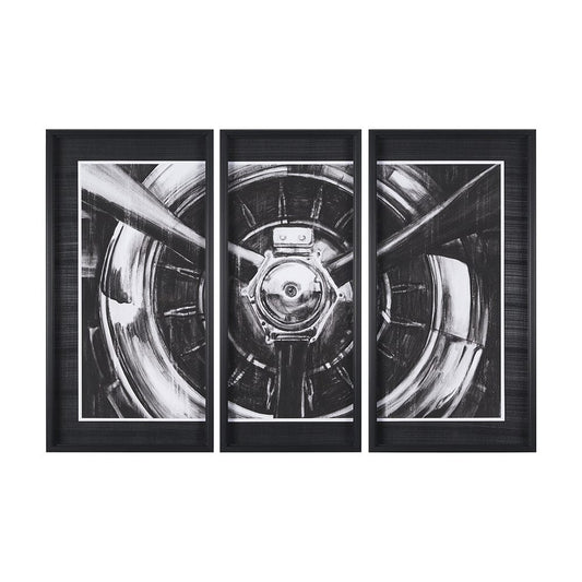 Mercana - Vintage Propeller I by Ethan Harper a Hand Embelished Textured Framed Art Print Matted under Glass - 10000 view 1