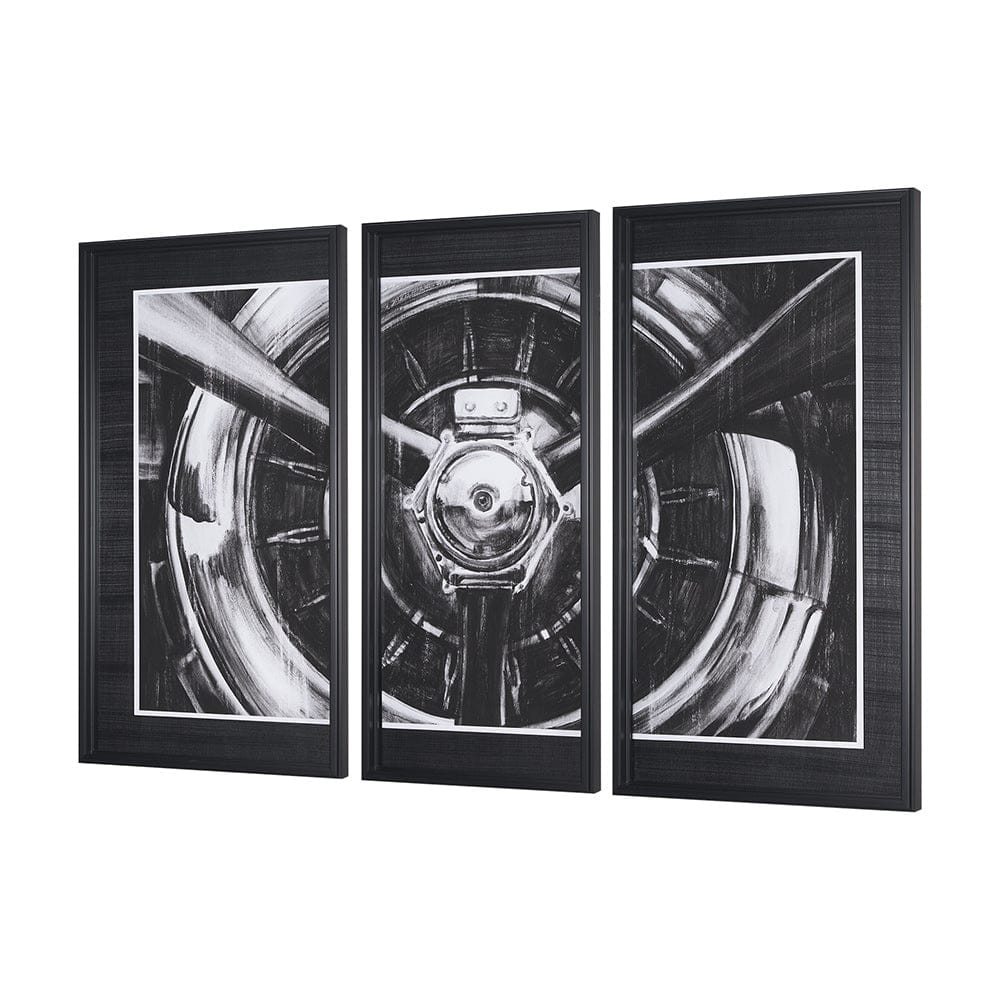 Mercana - Vintage Propeller I by Ethan Harper a Hand Embelished Textured Framed Art Print Matted under Glass - 10000 view 2