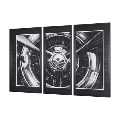 Mercana - Vintage Propeller I by Ethan Harper a Hand Embelished Textured Framed Art Print Matted under Glass - 10000 view 2