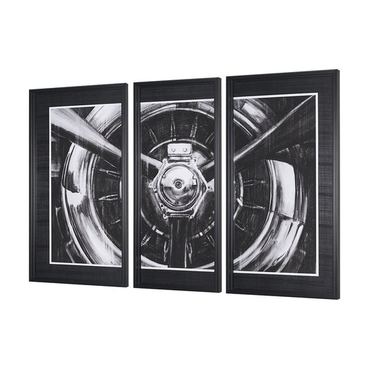 Mercana - Vintage Propeller I by Ethan Harper a Hand Embelished Textured Framed Art Print Matted under Glass - 10000 view 2