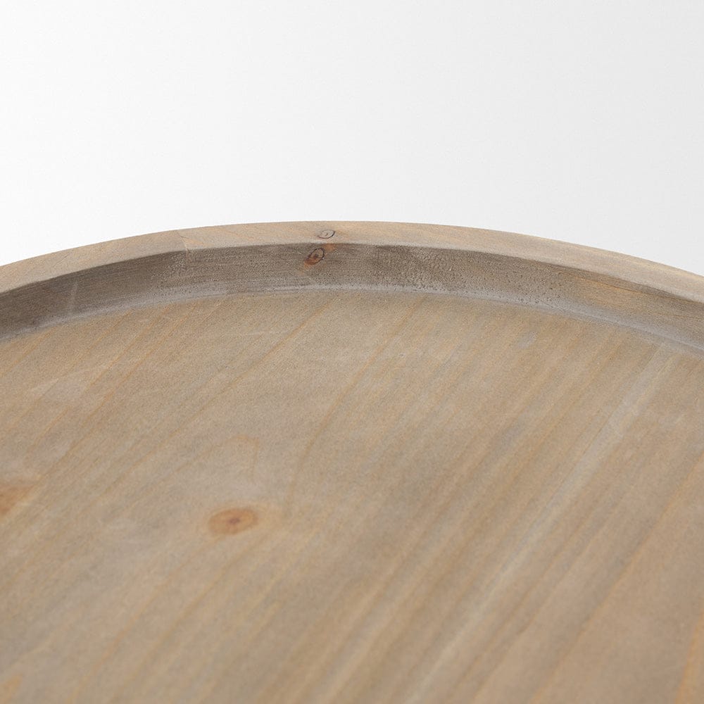 Mercana - Virve Round Light Brown Wood w/ Gray Wash Wooden Trays - 70926 view 5