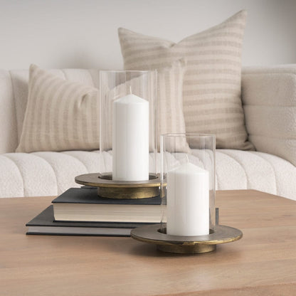 Mercana - Vivian Gold Metal and Glass Hurricane Candle Holder (Set of 2) - 70539 view 10