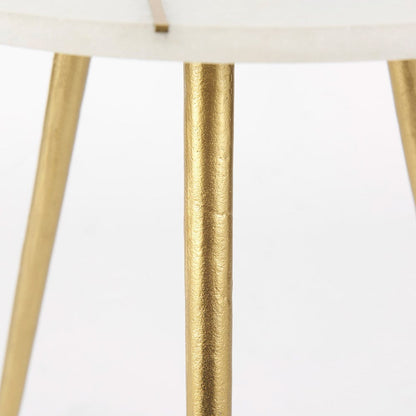 Mercana - Vivienne 18.0L x 18.0W x 23.0H White Marble W/Antique Gold Metal Round Large Accent Table - 69675_CLOSEOUT view 7