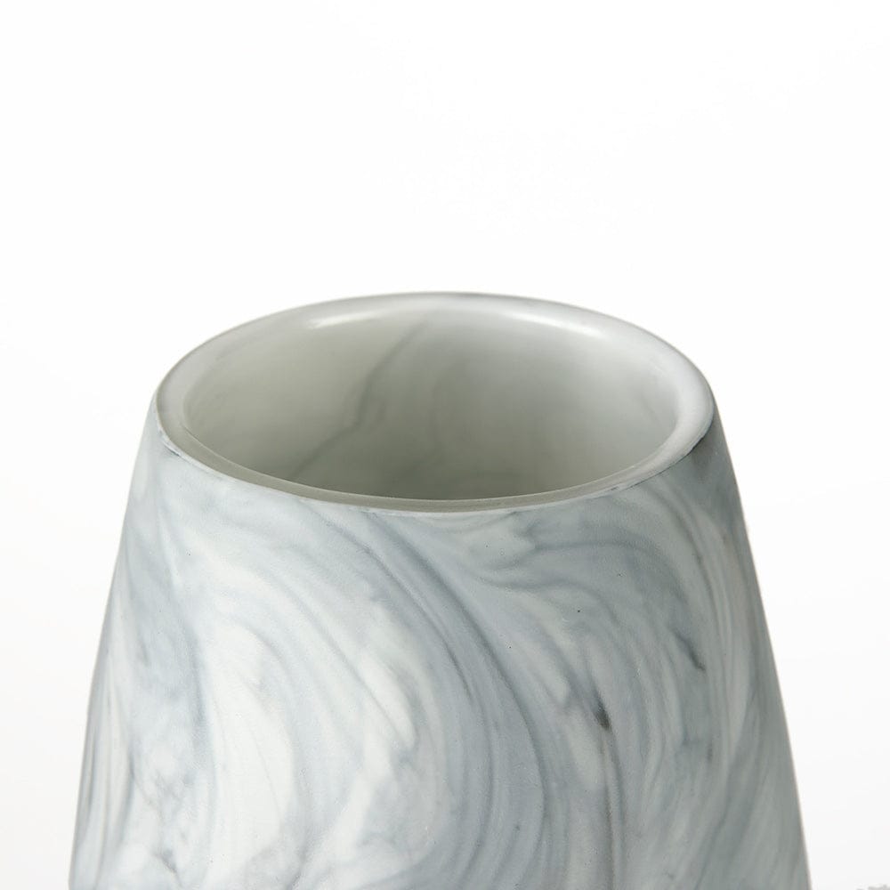 Mercana - Volta II Tall White Gray Abstract Pattern Glass Vase - 68038 view 5