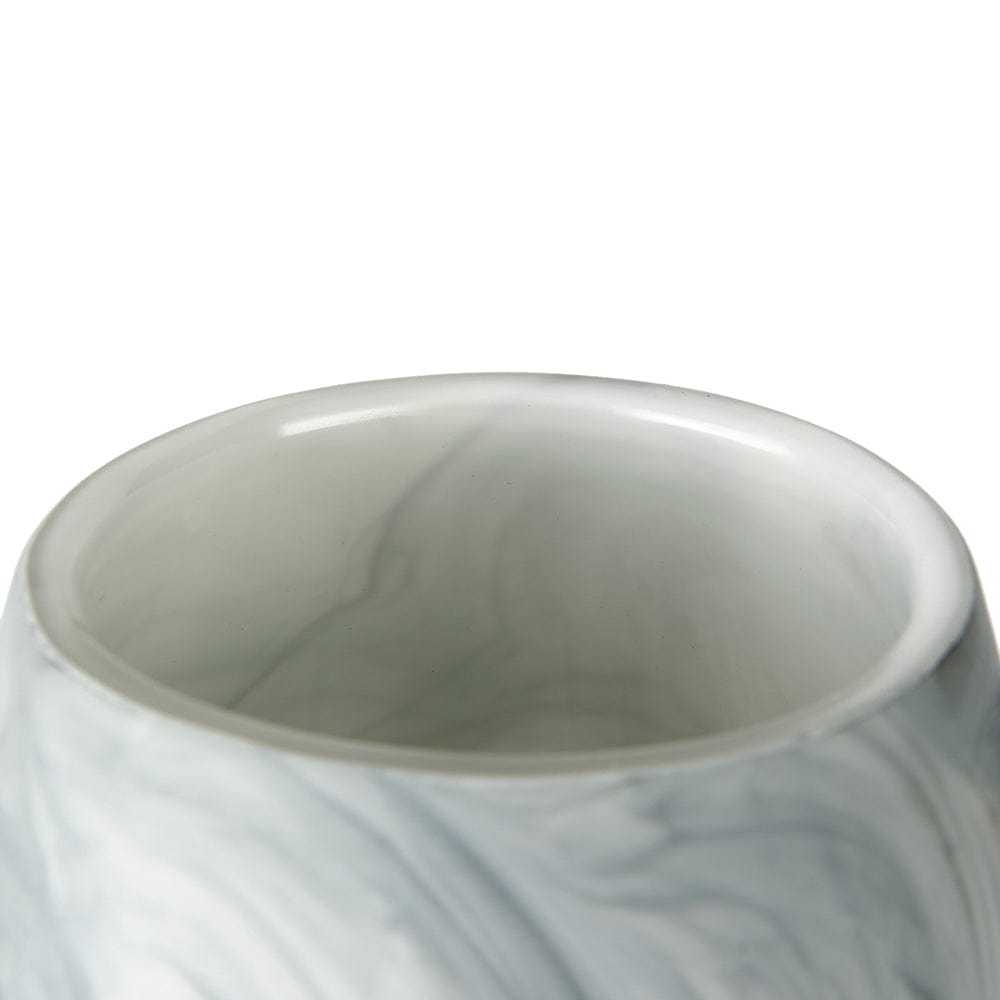 Mercana - Volta II Tall White Gray Abstract Pattern Glass Vase - 68038 view 6