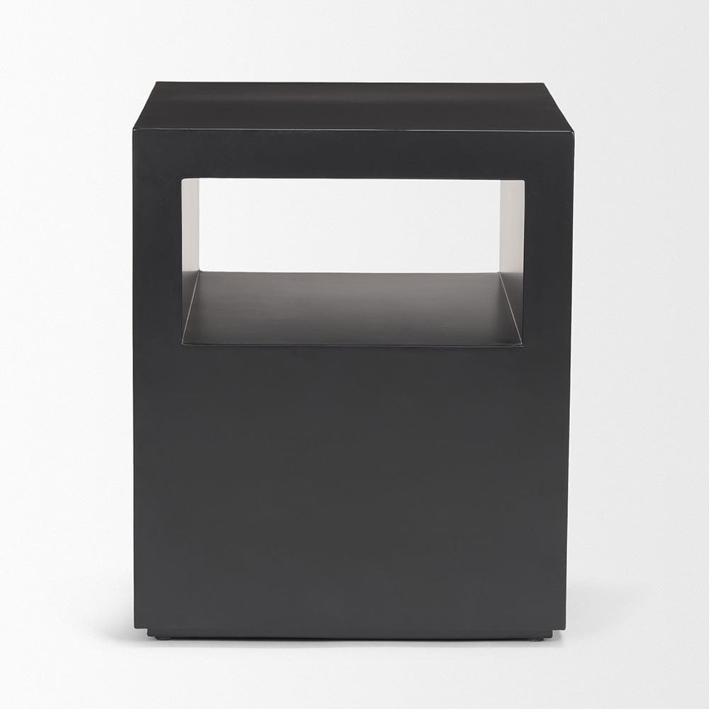 Mercana - Vondra Matte Black Metal w/ Open Shelves Side table - 71053 view 2