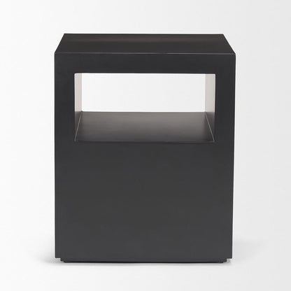 Mercana - Vondra Matte Black Metal w/ Open Shelves Side table - 71053 view 2